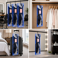 Sac de rangement portable de qualité supérieure pour perruques avec cintre, sac de transport pour extensions de cheveux naturels/queue de cheval/clip