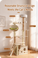 Arbre à chat tout-en-un avec condo et capsule spatiale, griffoir en sisal et jouets pour chats, tour à chat moderne multi-niveaux