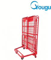 Chariot de stockage industriel pliable et empilable en acier Q235 robuste et personnalisé pour entrepôt
