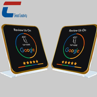 Présentoir de table en acrylique personnalisé de haute qualité NTAG213 pour Google Review Stand pour menu de restaurant