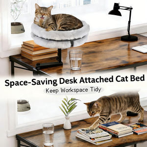 Cama de Escritorio para Gatos, Camas Suaves de Piel Sintética, Hamaca para Gatos Pequeños y Grandes, Lugar de Descanso Interior, Cama Colgante Giratoria para Mascotas - Product Image 3