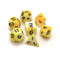 Lot de 7 dés polyédriques bicolores de taille standard, en résine acrylique brillante peinte à la main, pour D&D (Dungeons & Dragons)