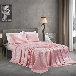 Wholesale Luxury Woven Striped Satin <strong>Bed</strong> <strong>Sheet</strong> Duvet Cover 100% Polyester Modern Twin <strong>Queen</strong> King Sizes 3 Pcs Home Hotel Wedding - Product Image 4