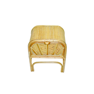 Table de chevet R017, alliant rotin naturel et contreplaqué pour un charme bohème et rustique côtier, dotée d'un tiroir spacieux - Product Image 1