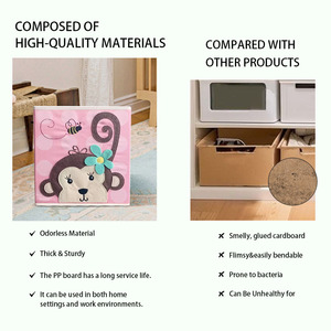 Organisateur de chambre d'enfant pliable, boîte à jouets, vêtements, literie, livres, design animal mignon, panier pour salon, salle de jeux, étagère de rangement, écologique - Product Image 5