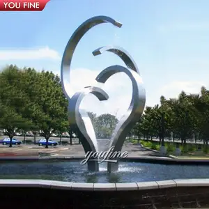 Landmark peyzaj havuzu paslanmaz çelik Spiral su çeşmesi heykel heykeli