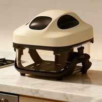 Friteuse à air multifonctionnelle 4-en-1 en verre avec 3 récipients de 6,34/3,38/2,43 qt, couvercle amovible, compatible micro-ondes, congélateur et lave-vaisselle