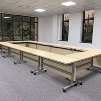 Table de conférence et de formation pliable Yazhi, structure en acier, style minimaliste moderne, mobilier de bureau transformable, directement de l'usine