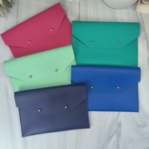 YY Factory Business Card PU Leather Pouch 8X5.5 in Clutch with Button Closure Fashion Style Wholesale - Product Image 1