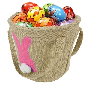 Easter Bucket Candy Bunny Bag Cotton Storage Easter Egg Handbag Party rabbit storage Basket with Handle Party Supplies