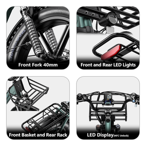 Bicicleta eléctrica paso bajo 20" urbana neumático graso Shimano 7 velocidades Compatible con caja de reparto revendedores - Product Image 5