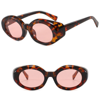 Lunettes de soleil ovales rétro unisexes à monture intégrale grises anti-radiation confortables et tendance UV400