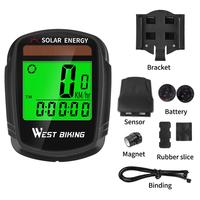 Komputer Sepeda WEST BIKING 4 Mode Tahan Air Tenaga Surya Nirkabel Mini Speedometer Odometer Sepeda Pintar Aksesoris