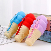 Porte-monnaie en silicone motif crème glacée, porte-clés, portefeuille, pochettes de créateur, étui pour baume à lèvres, brillant à lèvres, rouge à lèvres, étuis pour écouteurs
