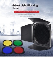 Studio Flash Cob Light Barndoor Barndoors Bowen Barn Door Fotografi 7 inci 7" 18cm Set Filter