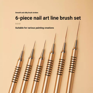 Ensemble de pinceaux à ongles en métal durable, plusieurs tailles, stylos à lignes fines pour la peinture au gel UV, manucure - Product Image 2