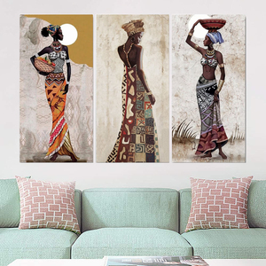 Custom <strong>Large</strong> Size <strong>Frame</strong> Eco-Friendly UV Printed Portrait African Women Canvas Wall Art <strong>Prints</strong> Living Room Home Decoration - Product Image 4