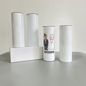 Double Wall Vacuum Insulated 20oz Sublimation Tumbler Straight Us Warehouse with <b>Metal</b> <b>Straw</b> and Leak-Proof Lid Shrink Wrap - Product Image 4