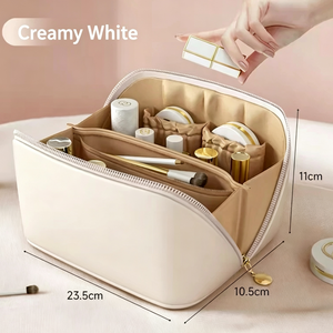 Custom Logo PU <b>Makeup</b> <b>Bag</b> Waterproof Leather Cosmetic <b>Bag</b> <b>Large</b> Capacity Portable Travel Toiletry Zipper Beauty Storage - Product Image 5