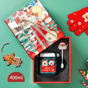 Tasses de Noël 2025 : Mugs créatifs et tendance avec couvercles, grandes tasses à eau en céramique - Product Image 6