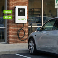 EVEGO Nouveau chargeur de véhicules électriques DC 36KW à usage commercial, CCS2 CCS1 CHAdeMO GBT OCPP 2.0.1, pistolet unique, étanche IP55, garantie de 2 ans