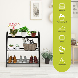Home Furniture Metal <b>Shoe</b> <b>Rack</b> Display Stand Organizer for <b>Shoes</b> and Plants Elegant Organizer Solution - Product Image 5