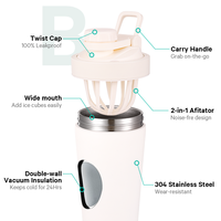 Gobelet isotherme de camping en acier inoxydable double paroi anti-fuite de 26 oz avec poignée, isolation thermique de 12 à 24 heures