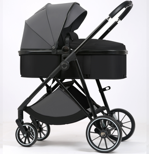 Carrito de Bebé de Lino de Alta Calidad en Oferta, Plegable, Portátil, de Lujo, con Diseño de Paisaje Alto, Marco de Aleación de Aluminio, 4 Ruedas - Product Image 2