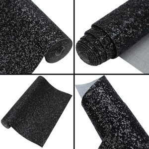 Rouleau de <span class=keywords><strong>tissu</strong></span> à paillettes épaisses noires pour revêtement mural papier peint décoration de fête et de mariage <span class=keywords><strong>cricut</strong></span> bricolage fabrication artisanale - Product Image 5