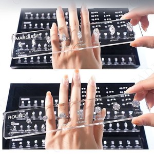 Cadermay Ring Sizer <b>Tool</b> Mixed Shapes Plastic Jewelry Making Size Guide For Ring Making - Product Image 2