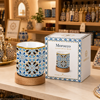 Tasses en céramique marocaines vintage, style marocain, pour café, petites tasses à vin sans anse avec sous-verre, OEM ODM personnalisé