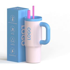Insulated Stainless Steel Travel Tumbler with Straw & Handle, Large Capacity <b>Portable</b> <b>Vacuum</b> Flask Custom Logo - Product Image 2