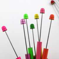 Crayons sans fin Lapiceros Forever Beadable DIY Neon Round Toppers Crayon infini avec gomme Crayons mécaniques