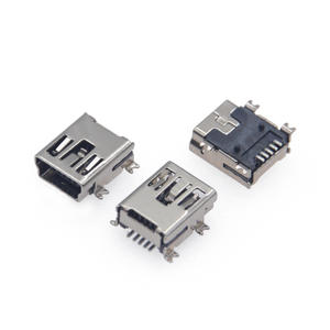 Conector Receptáculo SMT Mini USB de 5 Pines Hembra en Ángulo Recto (Horizontal) con 4 Almohadillas de Montaje - Product Image 3