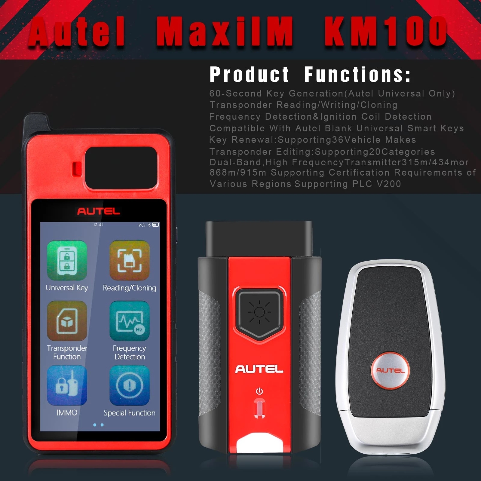 Autel MaxiIM KM100 ユニバーサルキージェネレーター オートキー 