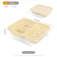 Lonchera Desechable Biodegradable y Ecológica de Nueva Generación, de Papel, con 32 oz de Capacidad, Múltiples Compartimentos, con Asa para Llevar Comida