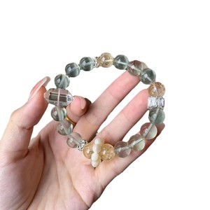 สร้อยข้อมือคริสตัลสำหรับผู้หญิงประดับงานรับปริญญาประดับอัญมณีหลากเม็ดอัญมณีสีเหลืองอมม่วง - Product Image 5