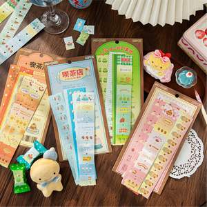 สติกเกอร์ลายทางยาว10ชิ้น/แพ็ควัสดุวาดมือน่ารักสำหรับเด็ก, สติ๊กเกอร์ตกแต่งเล็กๆน่ารักวัสดุสำหรับชงชา<span class=keywords><strong>โบราณ</strong></span> - Product Image 2