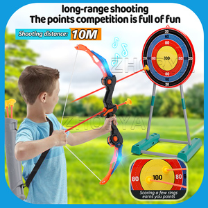 Zhorya ชุดโบว์และลูกศรสำหรับเด็ก, ของเล่นยิงธนูมีไฟพร้อมเป้าหมายแบบยืนสำหรับเกมกลางแจ้งของเล่นสำหรับเล่นกีฬา - Product Image 2