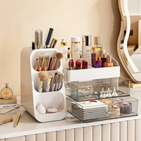 Organisateur de maquillage et de parfums grande capacité pour comptoir, avec support pour pinceaux de maquillage, pour coiffeuse