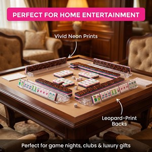 Mahjong en Acrylique Lumineux Sculpté à la Main, 4 Couches, 160 Pièces, Motif Coquille de <span class=keywords><strong>Tortue</strong></span>, Vente Directe Usine, Idéal Soirées Jeux à Domicile - Product Image 3