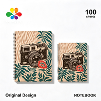 Organiseur à anneaux spirale A5 A4 personnalisé ColorFly avec couverture rigide, options multicolores, pages lignées vertes, 100 feuilles