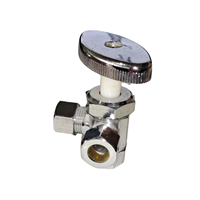 Robinet d'angle en laiton à trois voies, poignée ovale, filetage mâle, forgé, chromé, pour eau, port 1/2 po, 100C, fabrication ODM