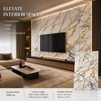 Panneau mural en PVC brillant MORLENX, effet marbre craquelé blanc, noir et or, pour décoration murale de luxe