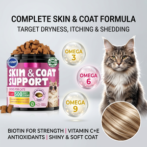 Multivitamines nutritionnelles pour animaux de compagnie, oméga 3, santé de l'intestin, des hanches et des articulations, digestion, lysine, immunité, <span class=keywords><strong>peau</strong></span>, pelage, friandises à mâcher avec prébiotiques, complément alimentaire pour chat - Product Image 4