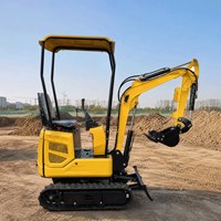 Excavator Mini Crawler 1.2 Ton YOUPU Mesin 7.6kW Bucket 0.02m Penggali Hidrolik Motor Gear Pompa Taiheng Katup Penggerak