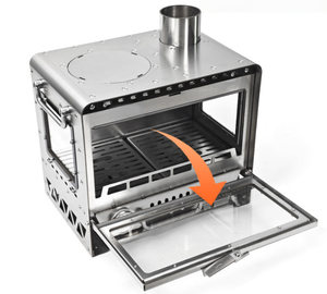 Tragbarer Edelstahl Real Fire Kamin Indoor Outdoor Holzofen zum Tee kochen Camping Erwärmung Feuer beobachtung - Product Image 3