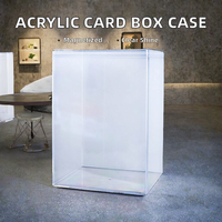 Vitrine de présentation rectangulaire moderne en acrylique, pliable, portable, légère, avec couvercle coulissant et fermeture magnétique, empilable et protectrice