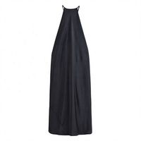 Nouvelle robe sans manches à col suspendu et dos nu en soie texturée, style européen et américain