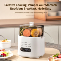 Mini Cuiseur à Œufs Électrique et Cuiseur Vapeur Alimentaire avec Minuteur et Réservation, Bol en Acier Inoxydable, Support à Œufs, Appareil de Cuisson pour le Petit-Déjeuner à Domicile